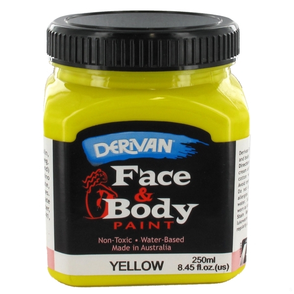 Yellow Face and Body Paint 250ml Pk 1