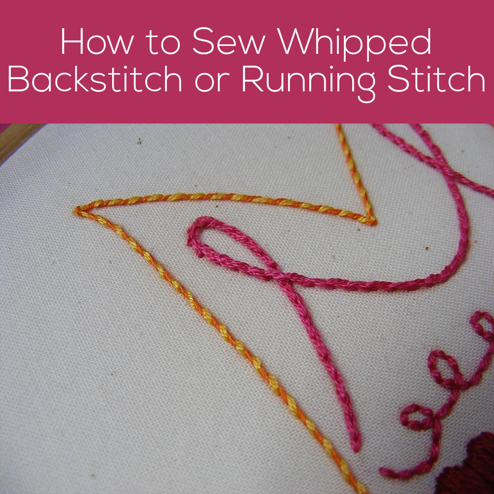 How to Stitch a Whipped Backstitch or Running Stitch video Shiny