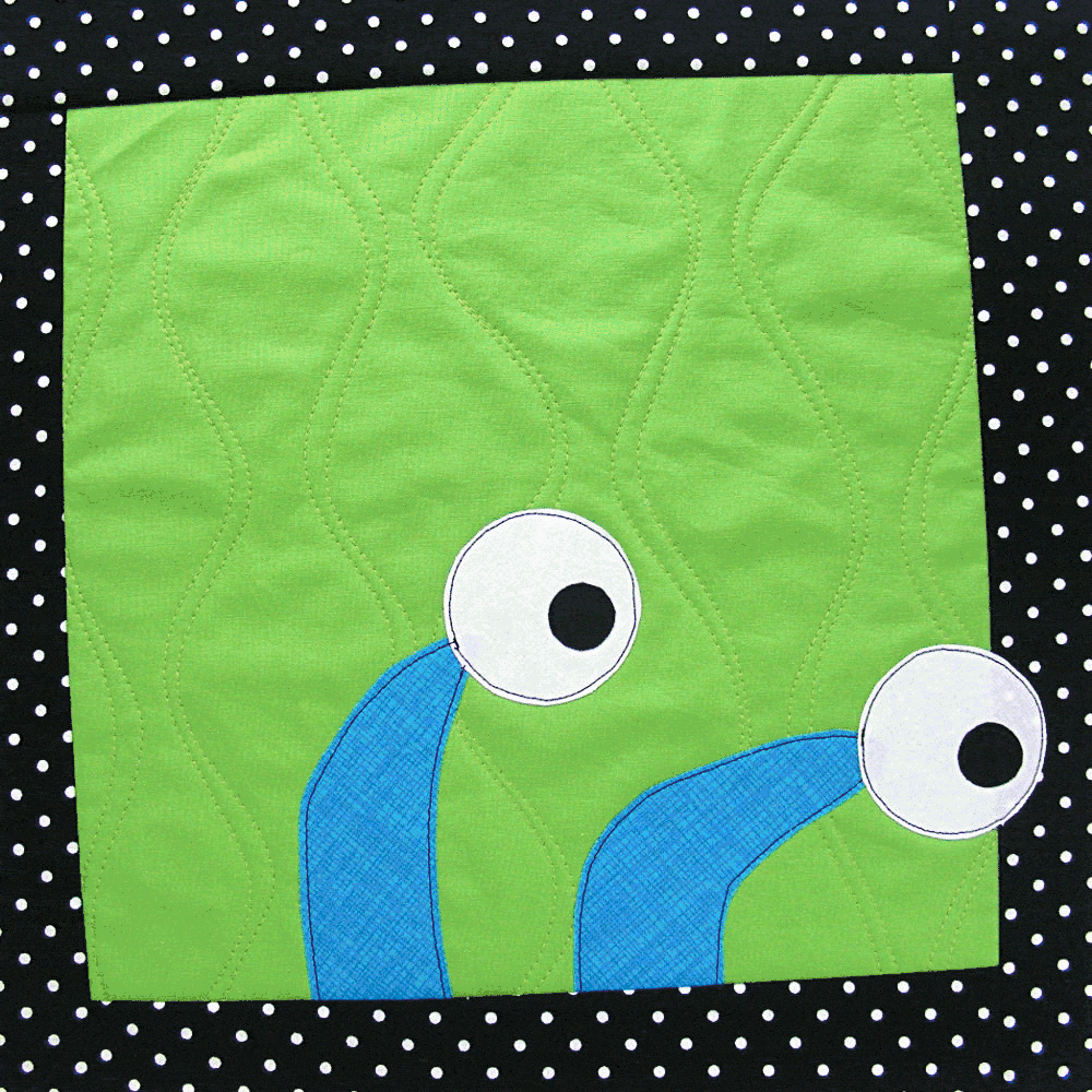 Monster quilt blocks busting out of their sashing frames! So much fun