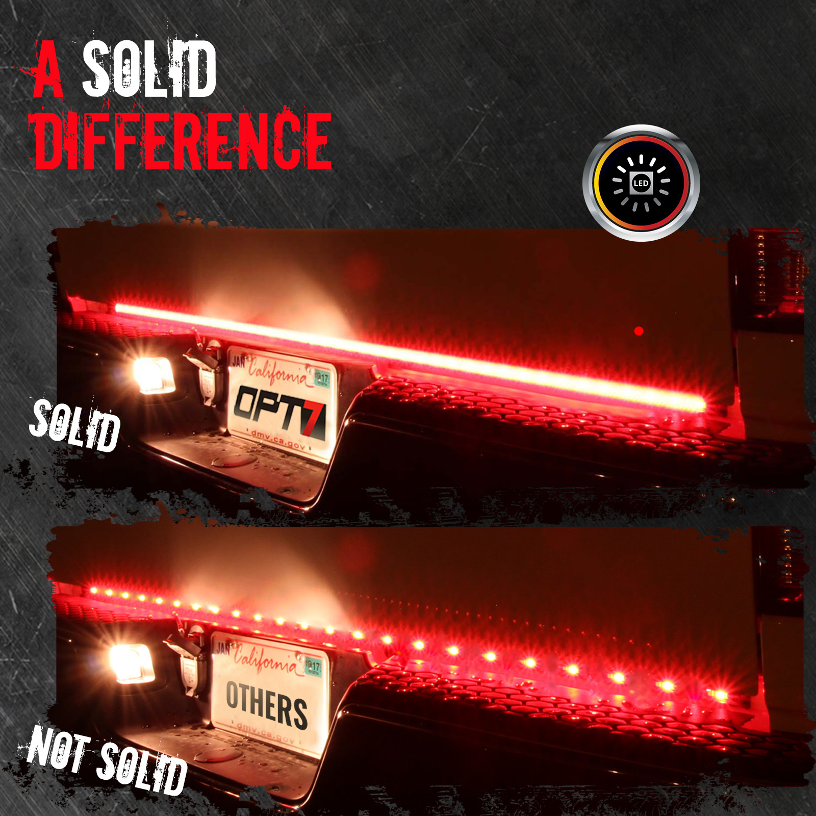 OPT7 Redline 48"TRIPLE LED Tailgate Light Bar Sequential Turn Signal