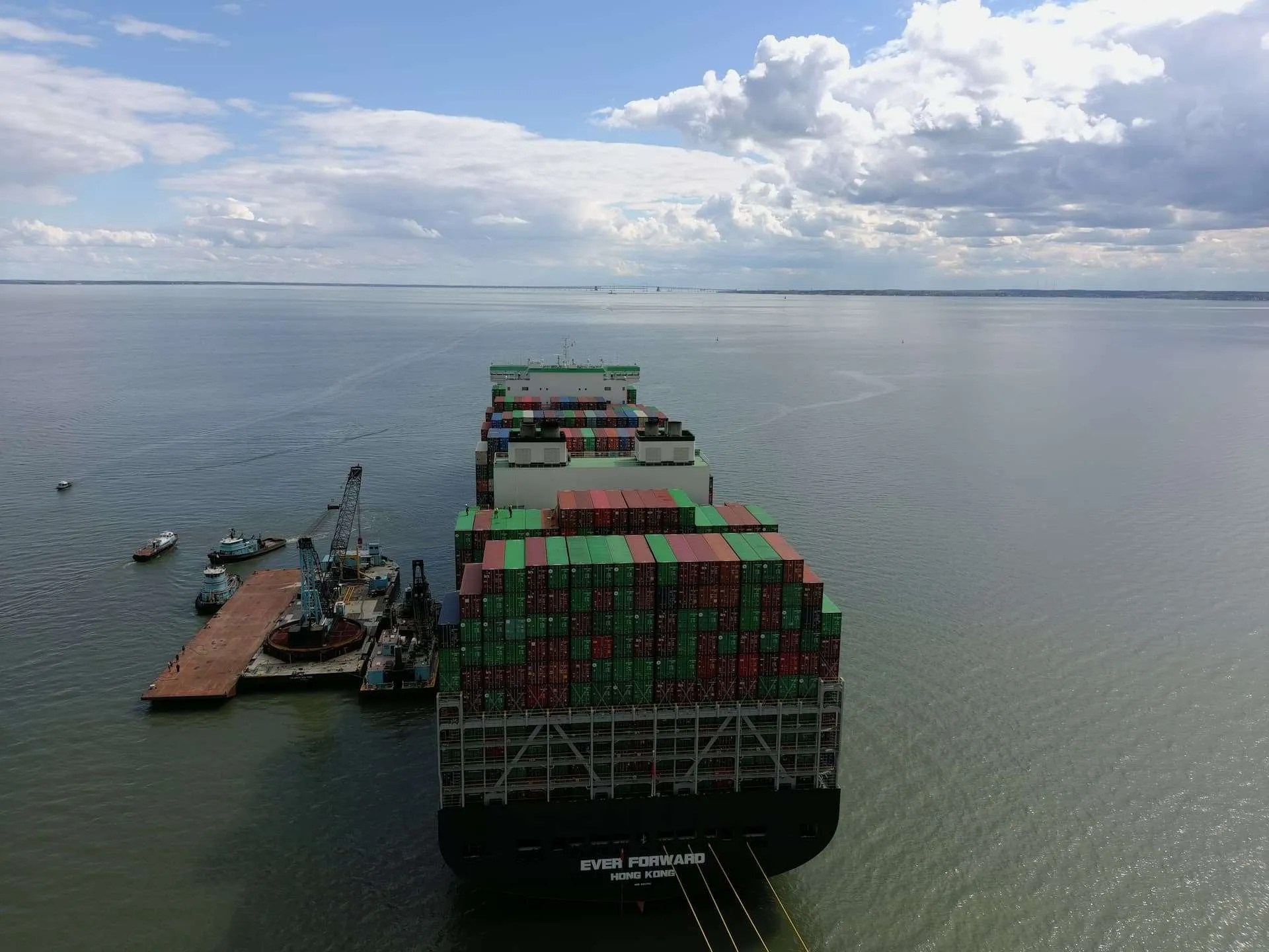 43 containers removed from Ever Forward as efforts to free the ship