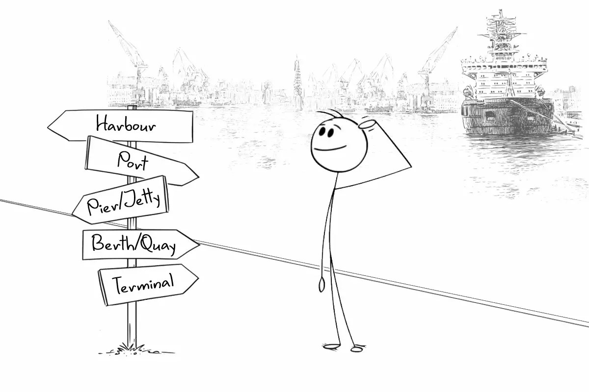 Difference between Harbour, Port, Terminal, Berth, Quay, Pier, Jetty