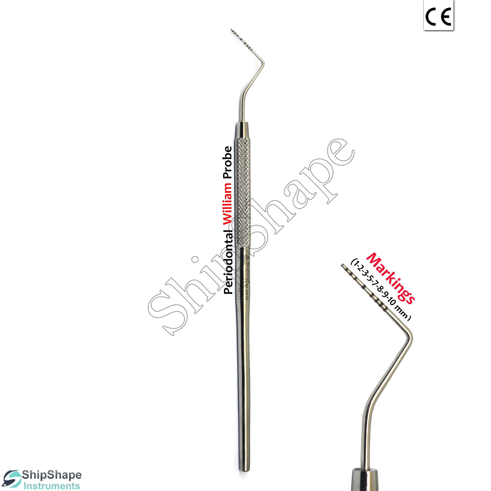 Dental Periodontal William Probe Color Coaded Teeth Depth Measurment