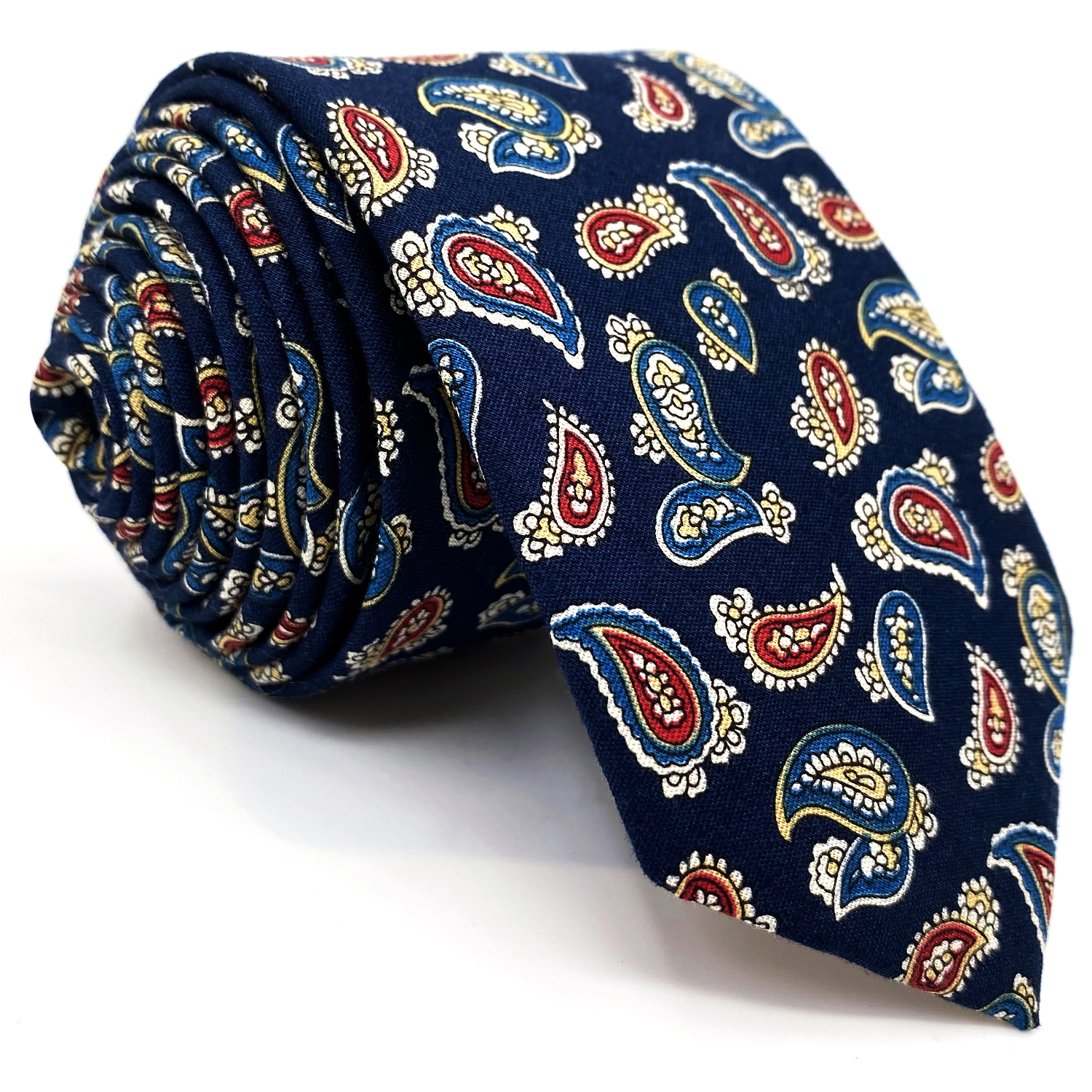 Multicolor Men's Skinny Necktie Cotton 6cm Blue Paisley Gift Wedding
