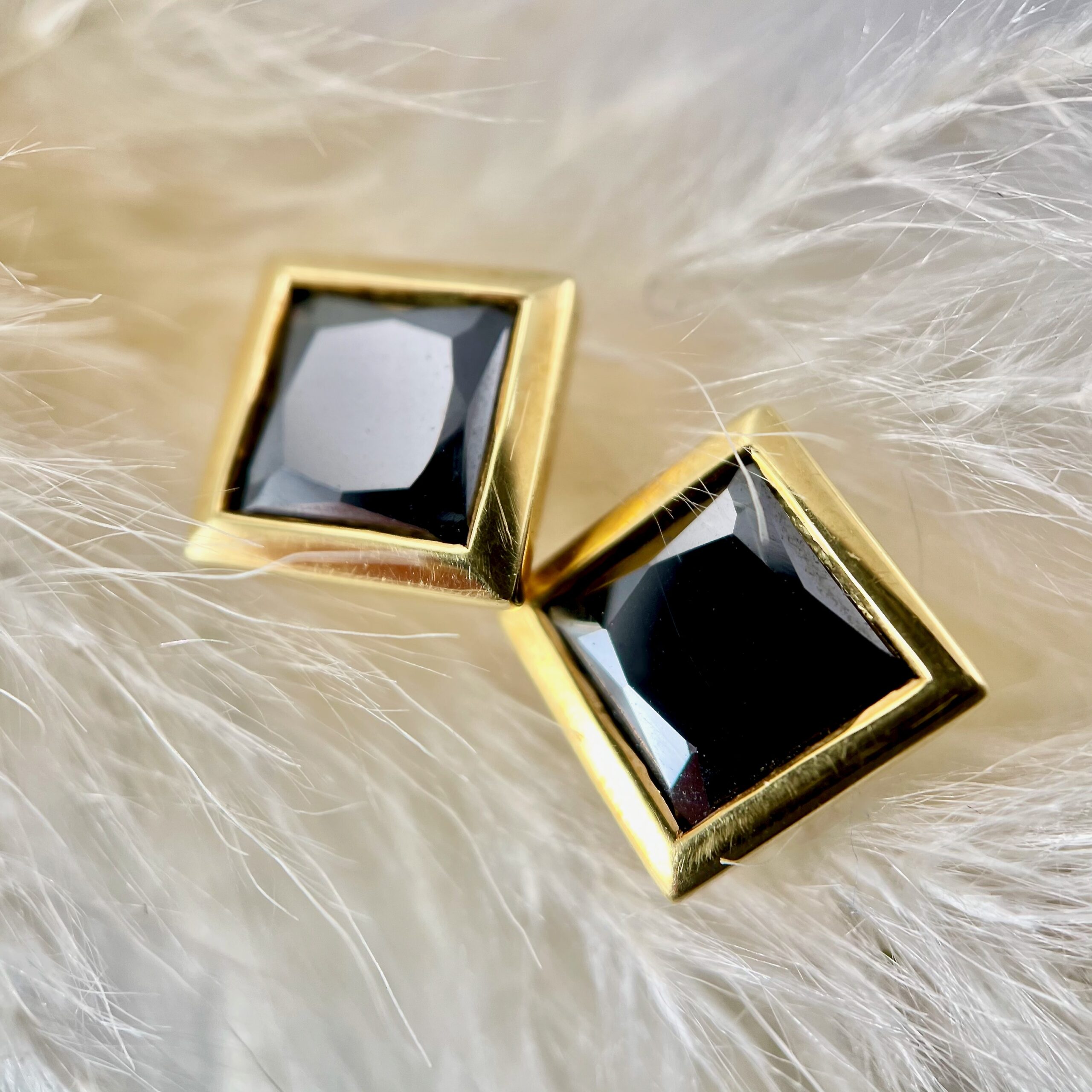 Square Black Diamond Stud EarringsSOLD Sholdt Jewelry Design