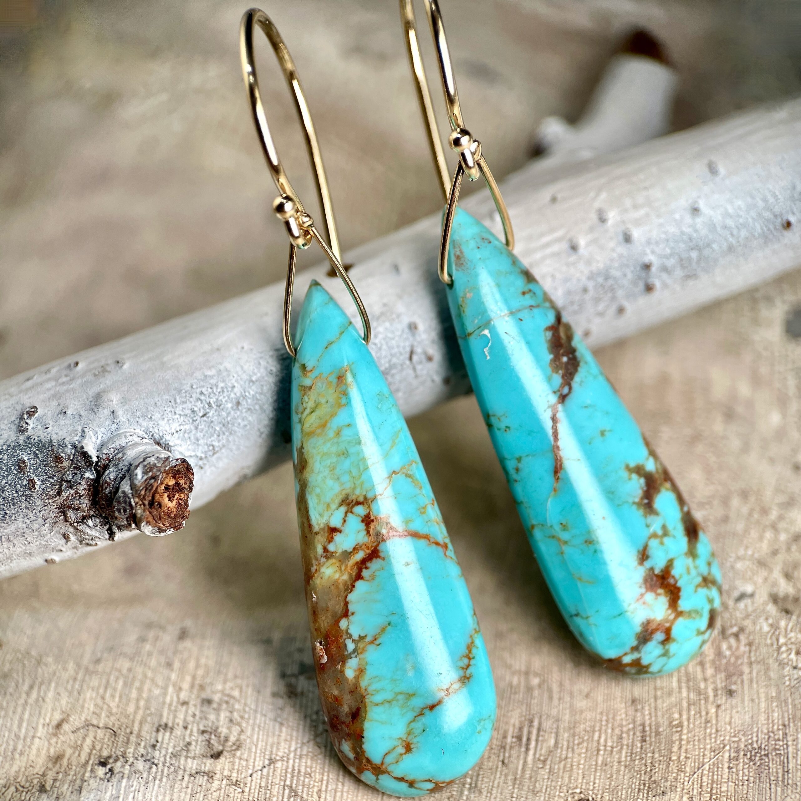 Turquoise Drop Earrings Sholdt Jewelry Design
