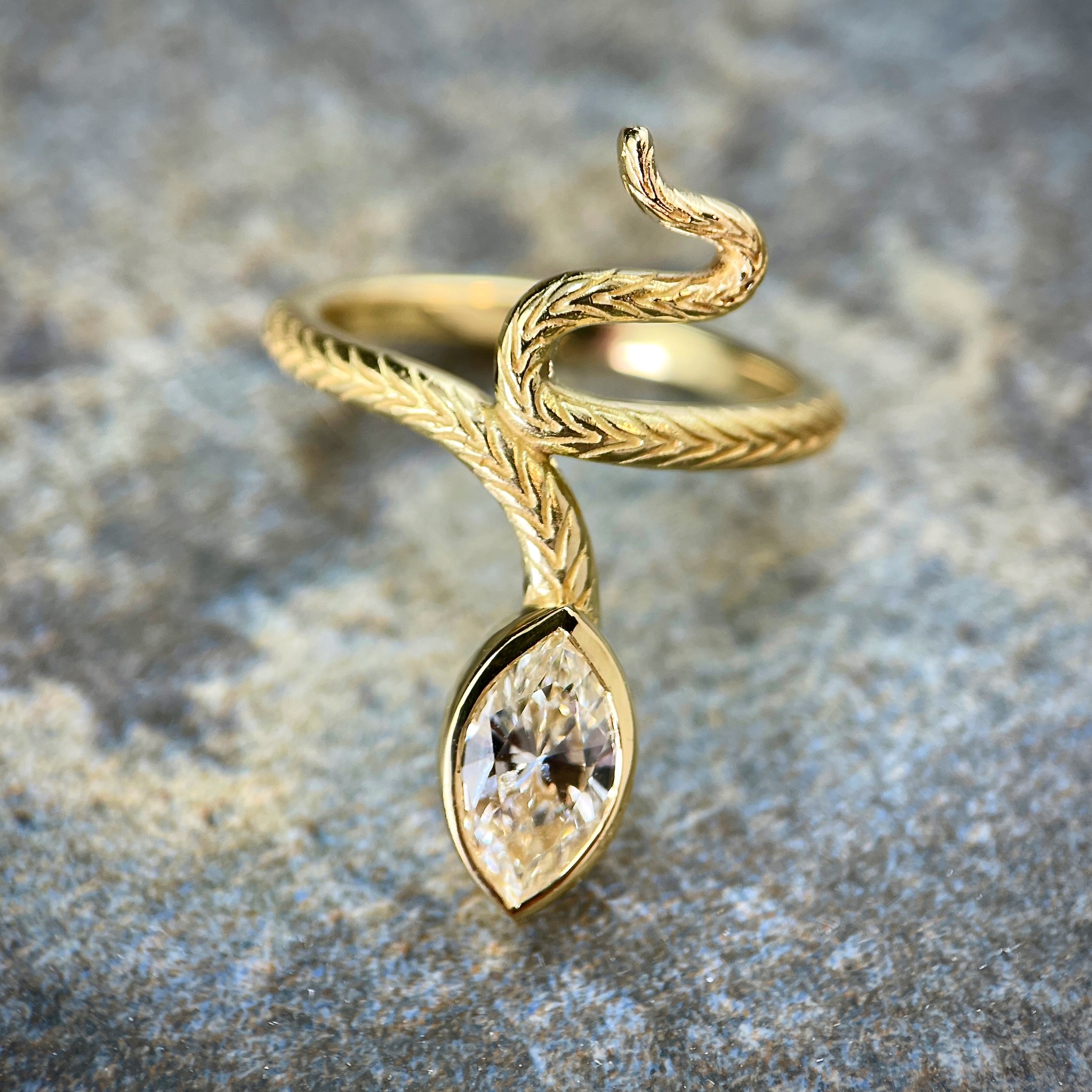 Marquise Diamond Snake Ring SOLD Sholdt Jewelry Design