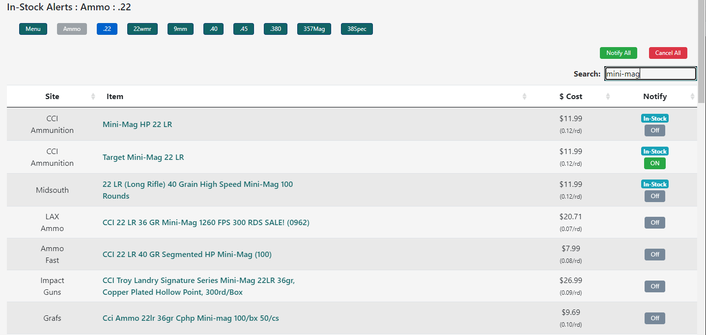 How to use the InStock/Price alerts