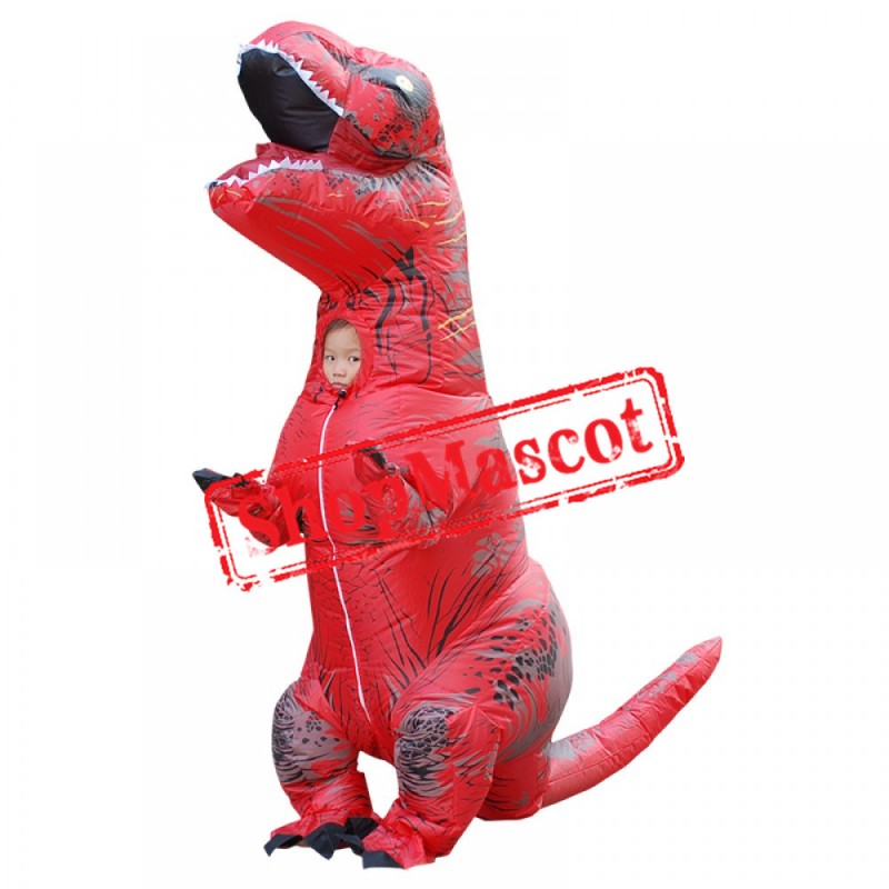 Blow Up Kids Inflatable Dinosaur T Rex Costume Halloween Funny Suit