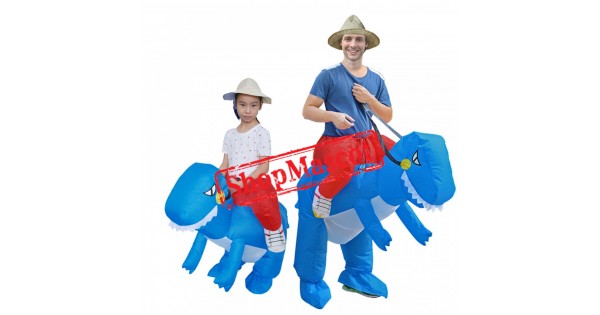 Blow Up Inflatable Dinosaur T Rex Halloween Costumes Suit For Adults & Kids