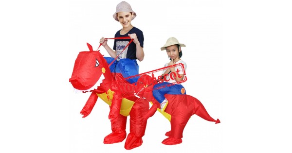 Inflatable Adult & Kids Blow Up T Rex Dinosaur Halloween Costumes Suit