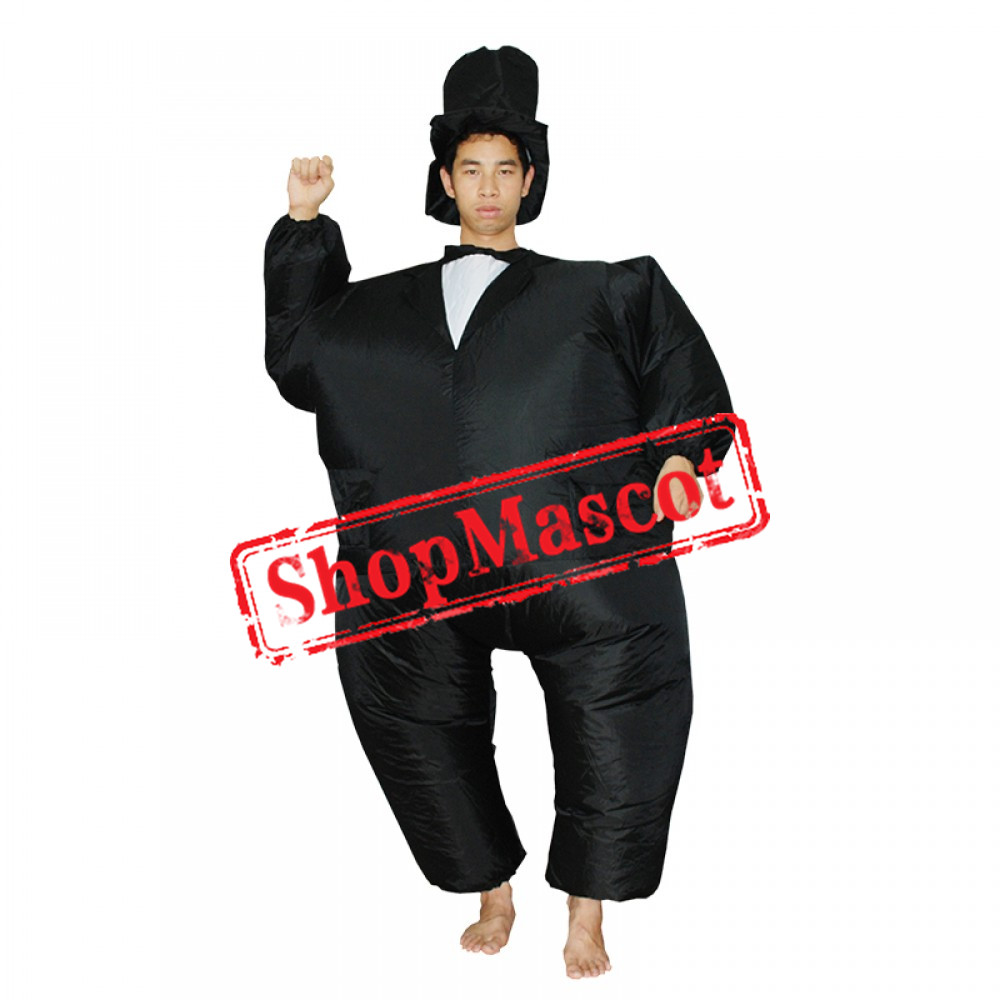 Inflatable Costume Blow Up Gentleman Dress Costumes Halloween Funny Suit