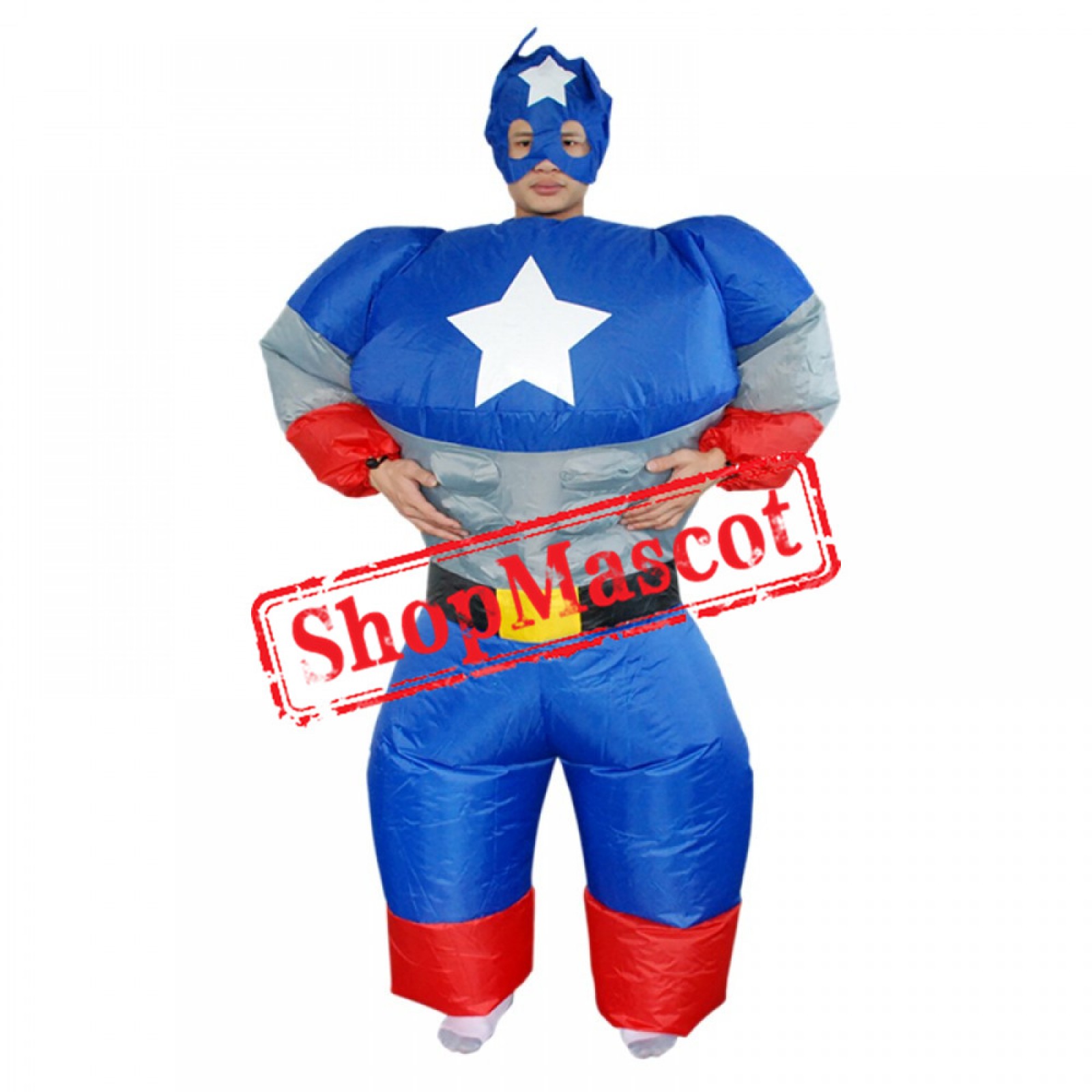 Captain America Inflatable Costume Blow Up Costume Halloween Fun Suit