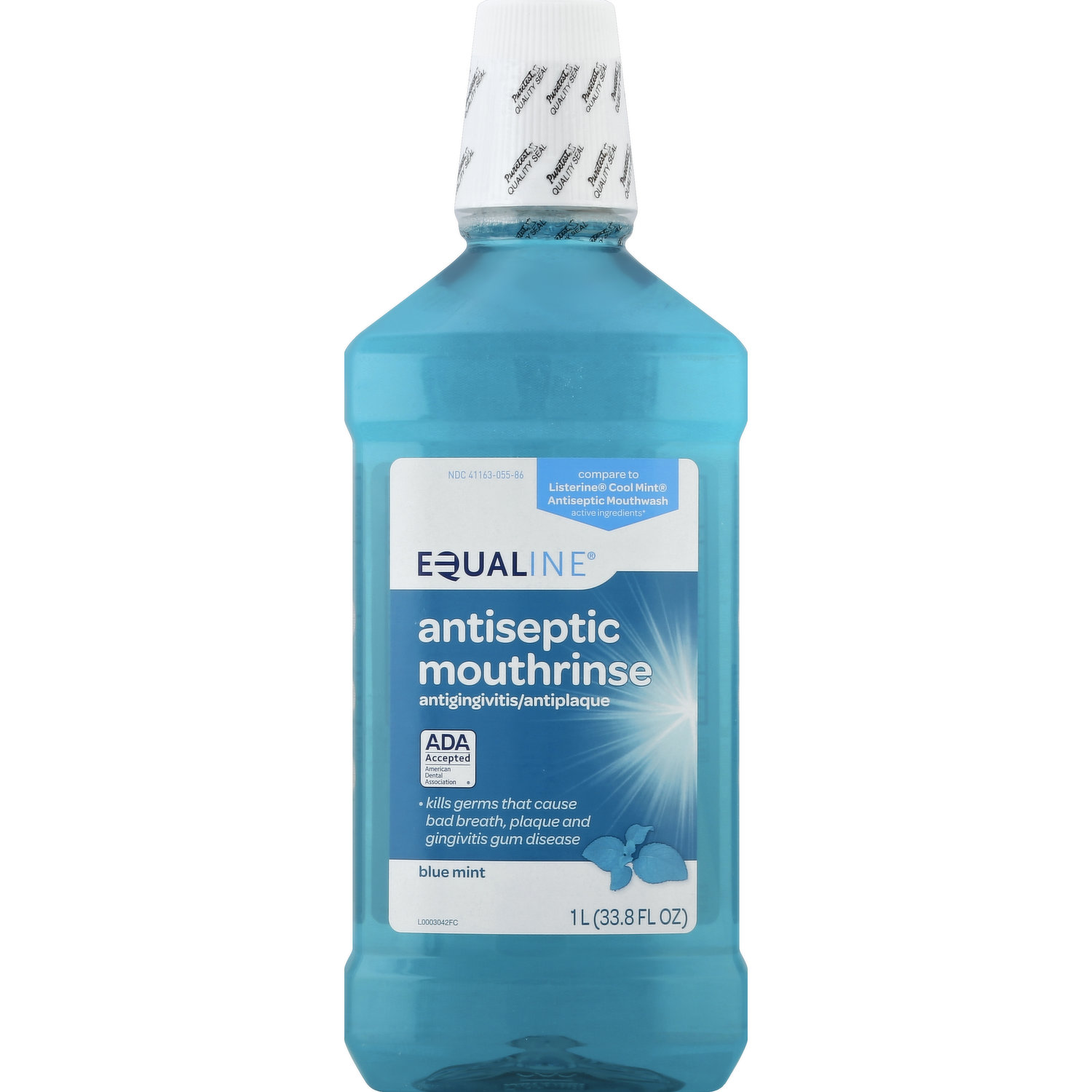 Equaline Mouthwash Antiseptic Blue Mint 1L Massy Stores St. Lucia