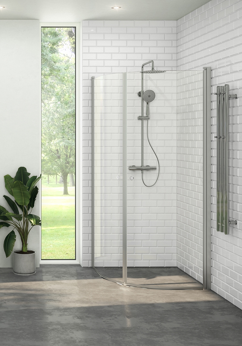 Duschhörn 80X90 DUSCHHÖRN PRISMA ROUND 80X90 KLARGLAS NATURELOXERAD Shoppen.se