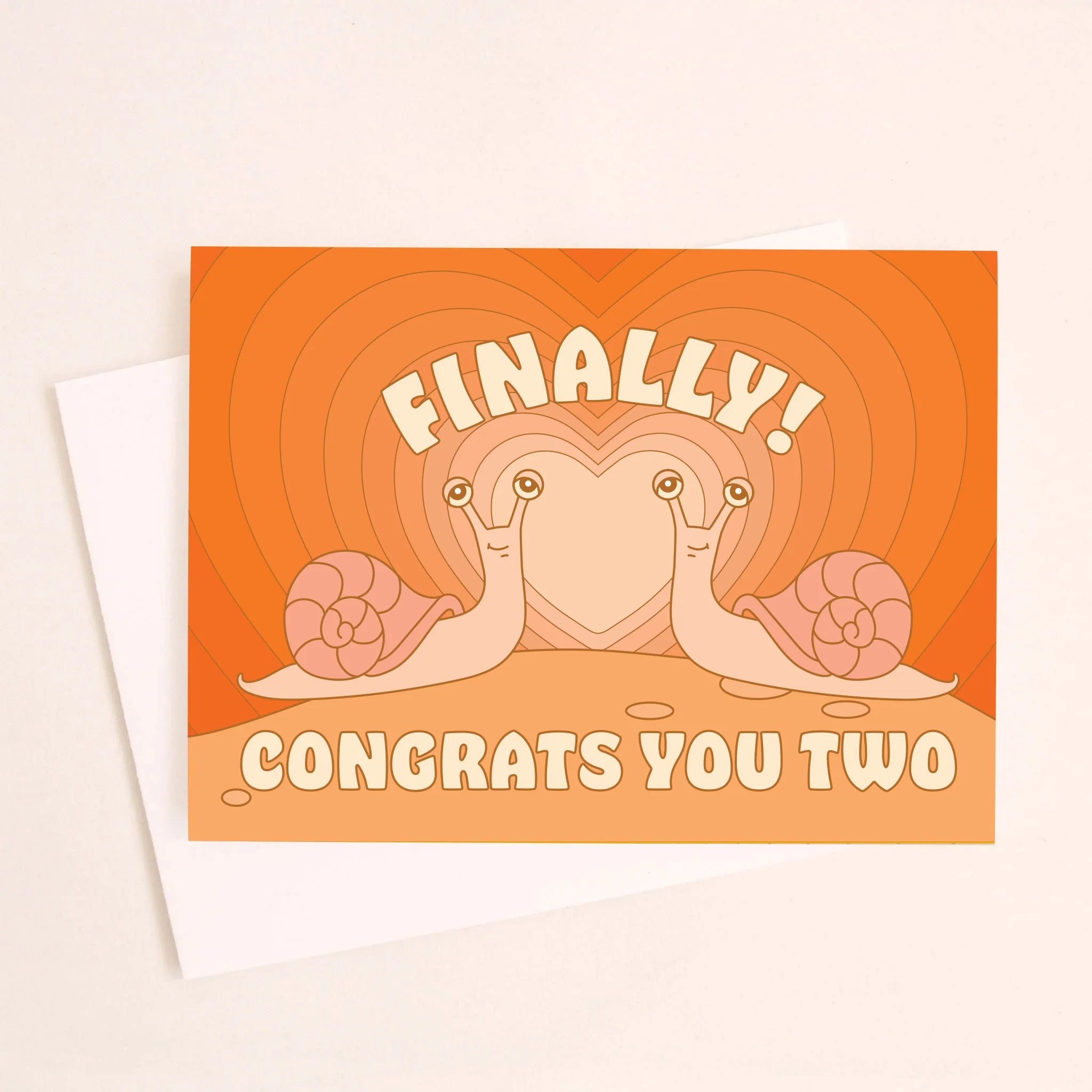 Finally! Congrats You Two Snails Card Pigment