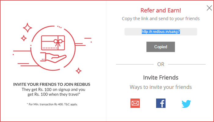 Redbus Referral Code Invite Your Friends For A Bus Ride