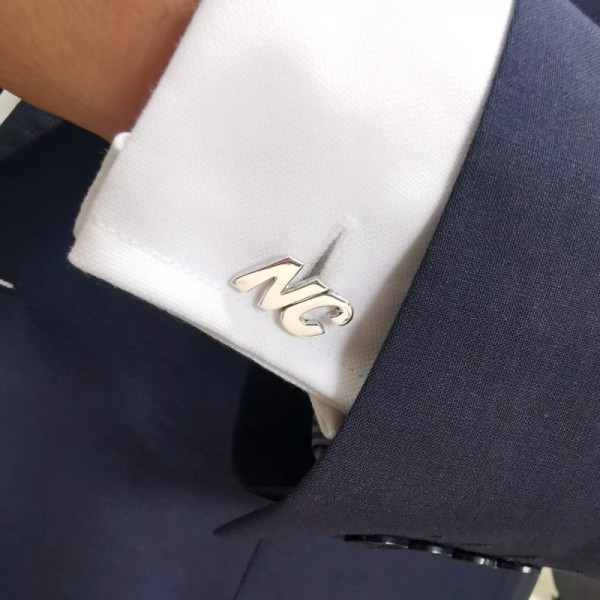 Silver Initial Cufflinks