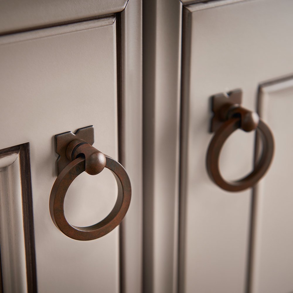 Top Knobs Normandy Collection Large Smooth Ring Pull w/Backplate in