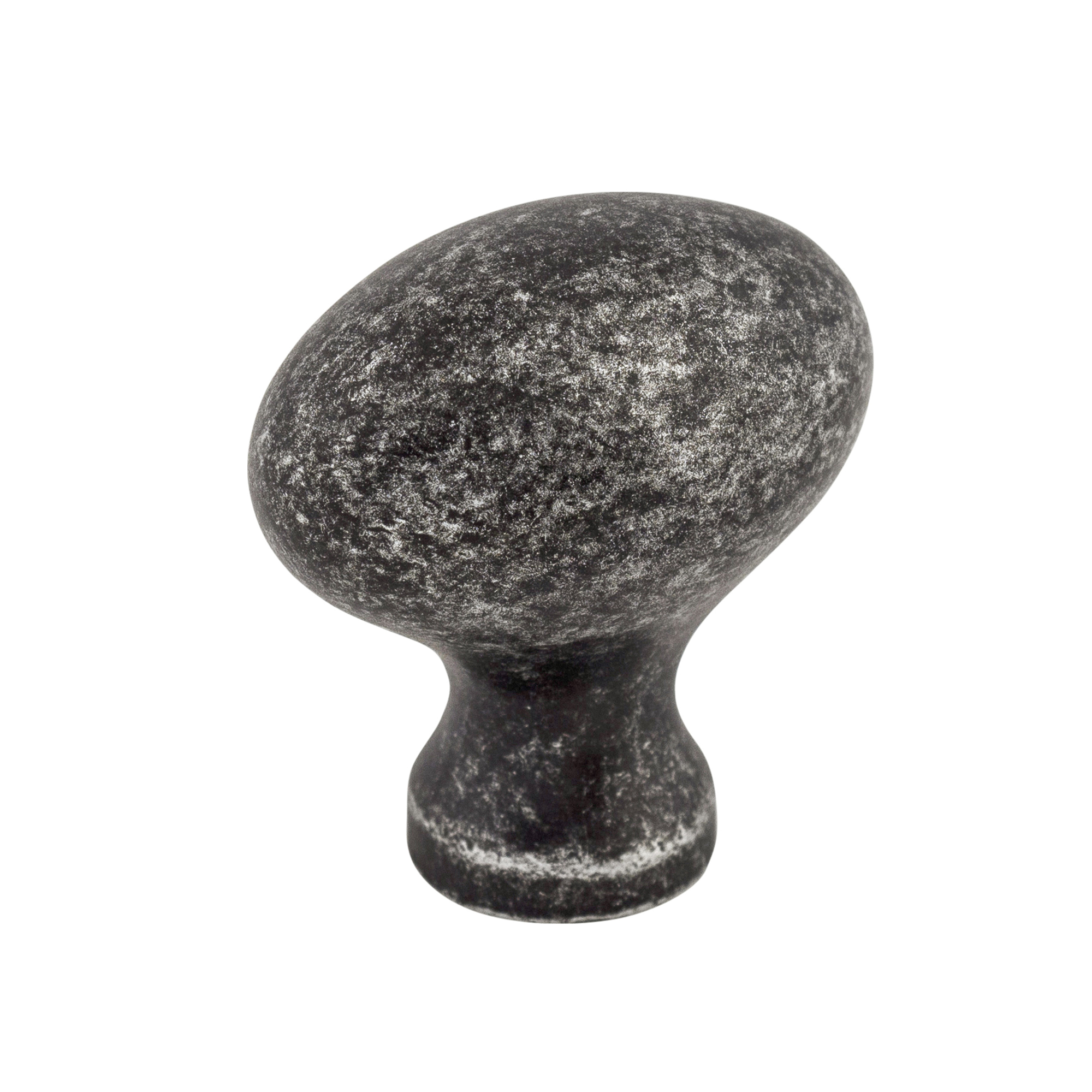 Top Knobs Asbury Collection Egg 1 1/4" Long Oval Knob in Black Iron by Top Knobs M405
