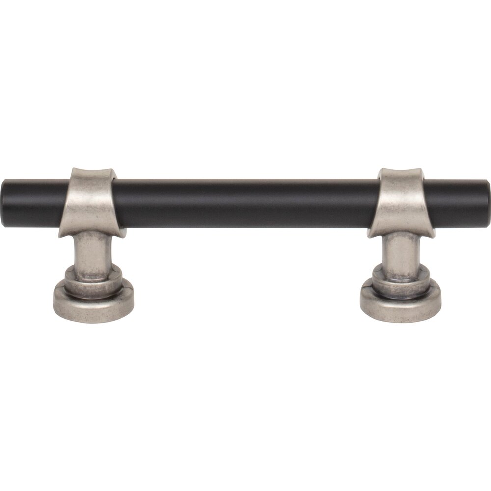 Top Knobs Asbury Collection Bit 3" Centers Bar Pull in Flat Black