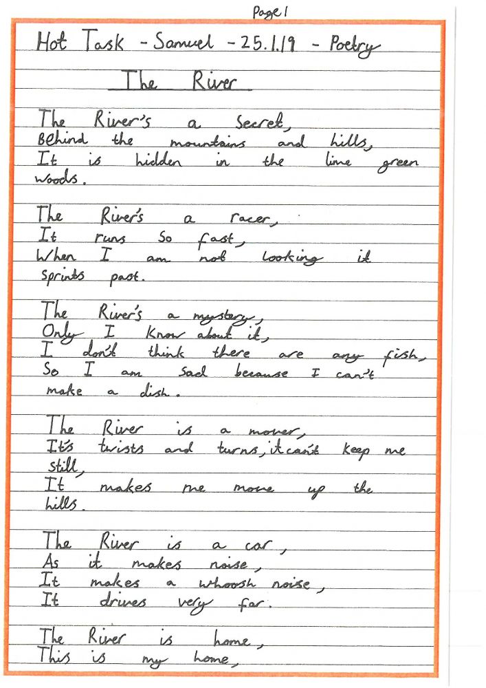 Year 4 Poems to Describe the River Shoreditch Park