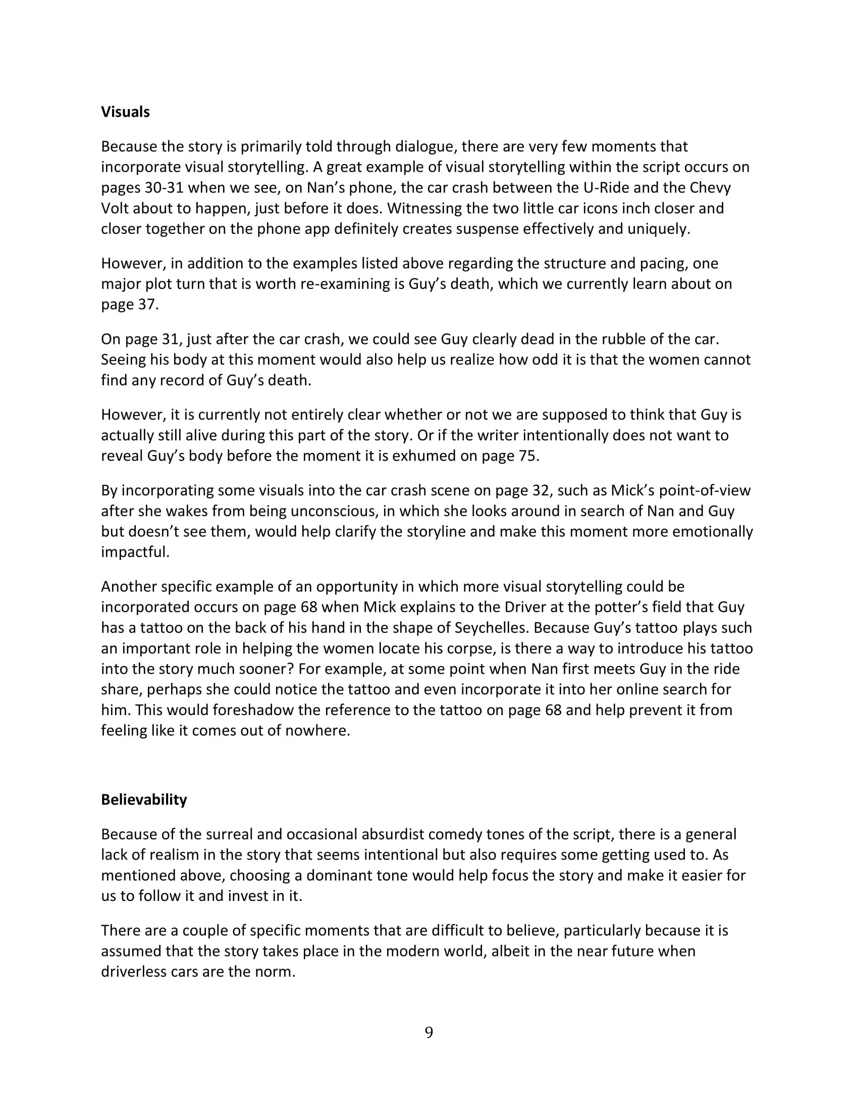 10 Page Screenplay Coverage Example