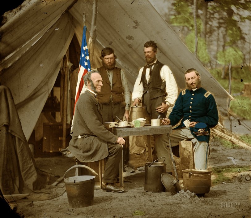 Coffee Break (Colorized) 1862 Shorpy Old Photos Framed Prints