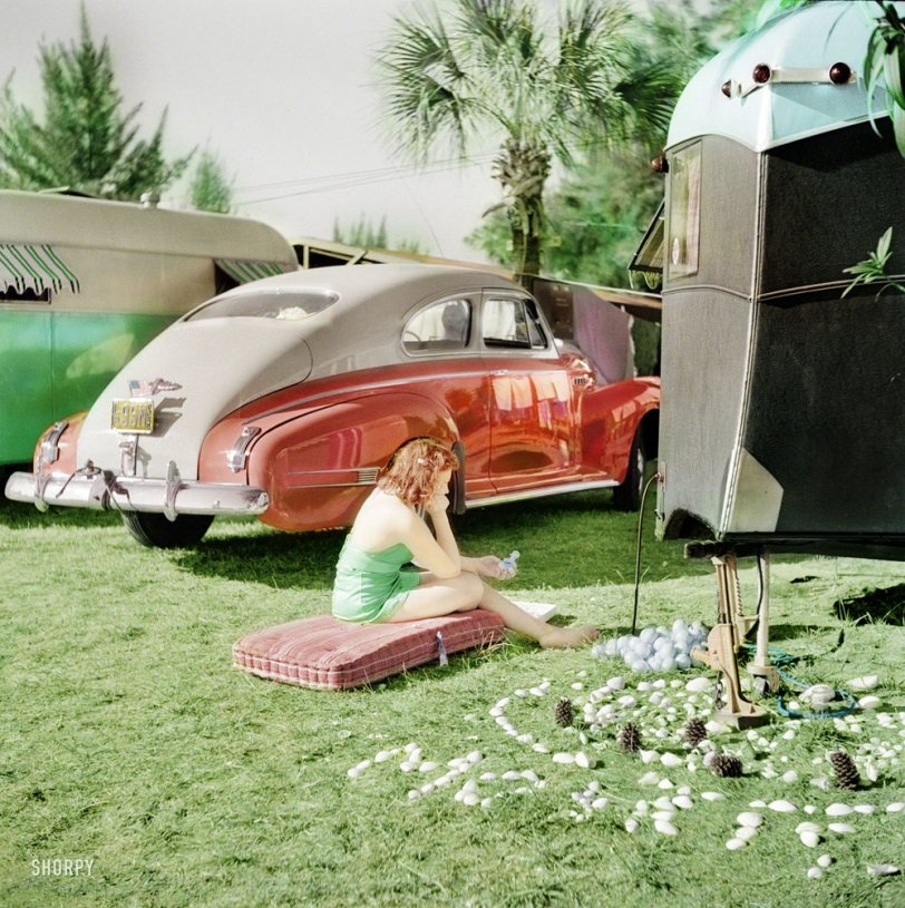 Trailer Queen 1941 ( Colorized) Shorpy Old Photos Framed Prints