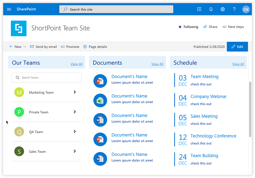 Microsoft Teams Integration ShortPoint