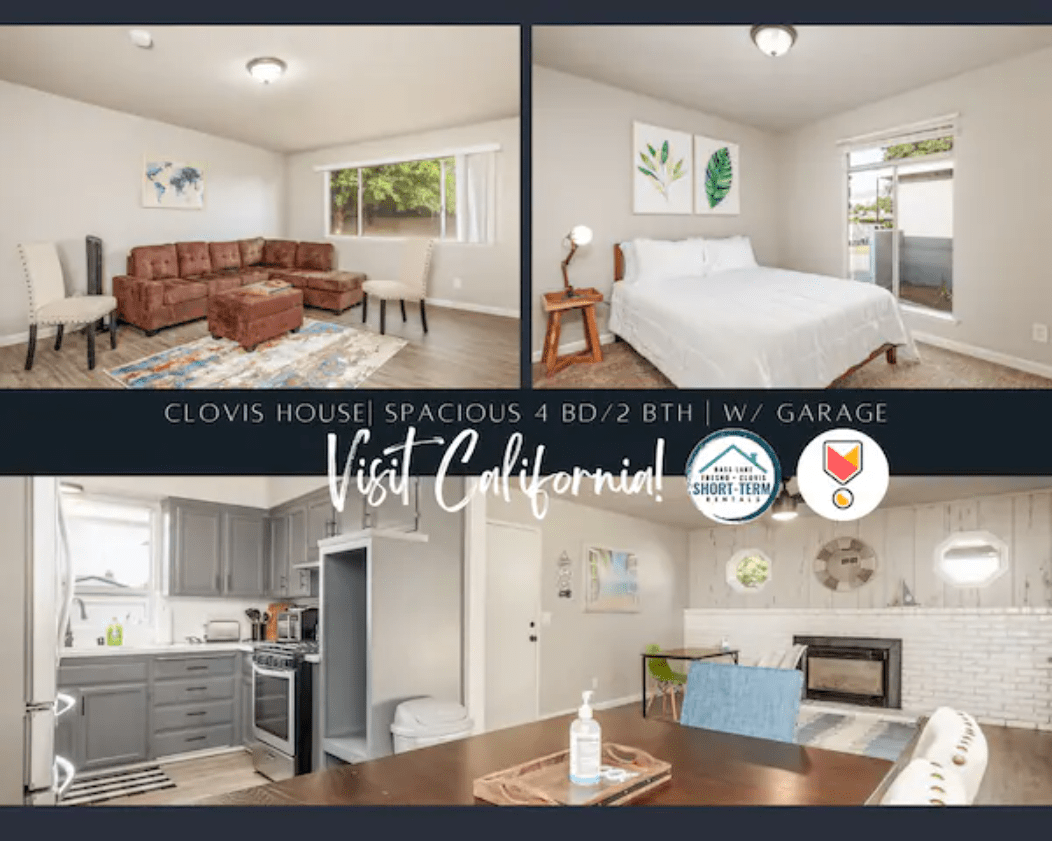 Clovis House 2Car Garage Spacious 4 Bd/2 Bth! Fresno Short Term