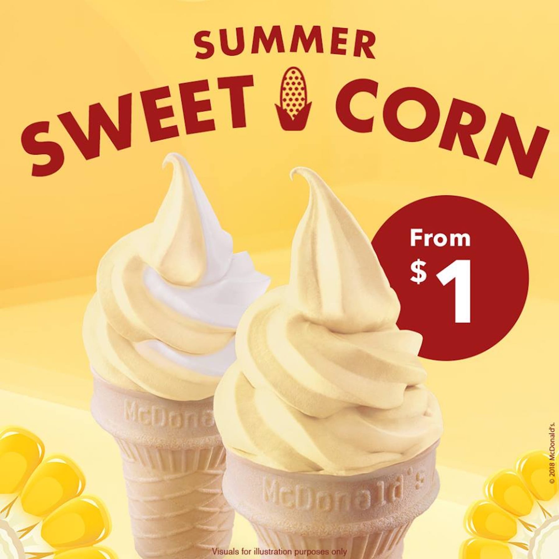 McDonald’s 1 Sweet Corn Cone Ice Cream Is Back At All Dessert Kiosks Shout