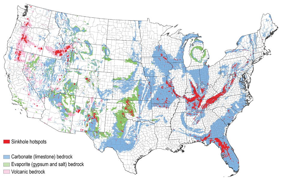 Maps of U.S.A. Main Cave Areas of the Continental U.S.A.