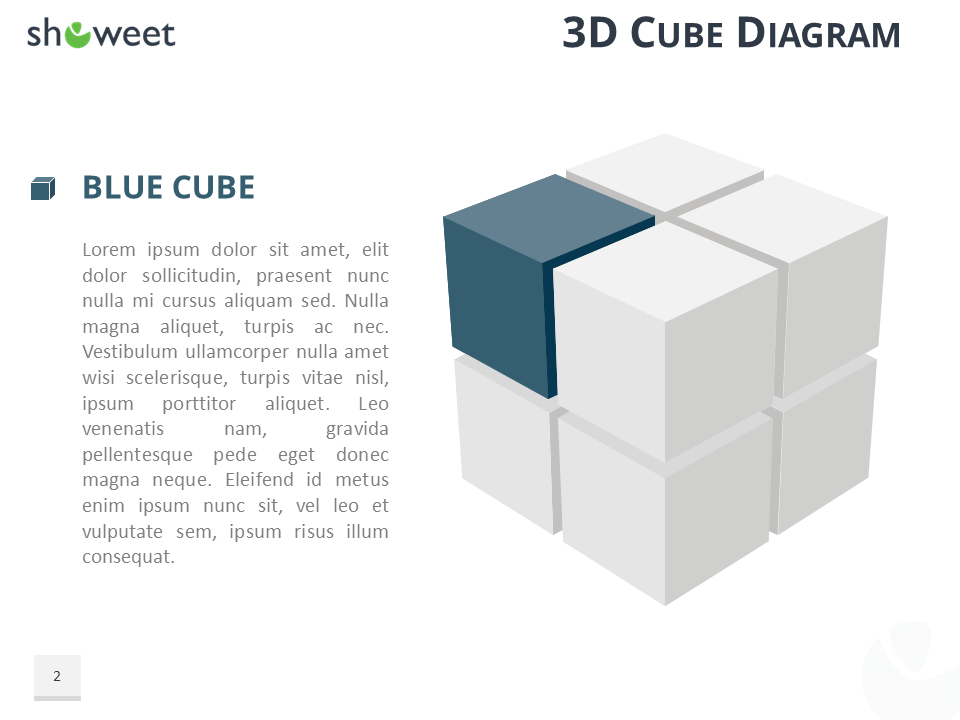 3D Cube Diagram for PowerPoint and Keynote