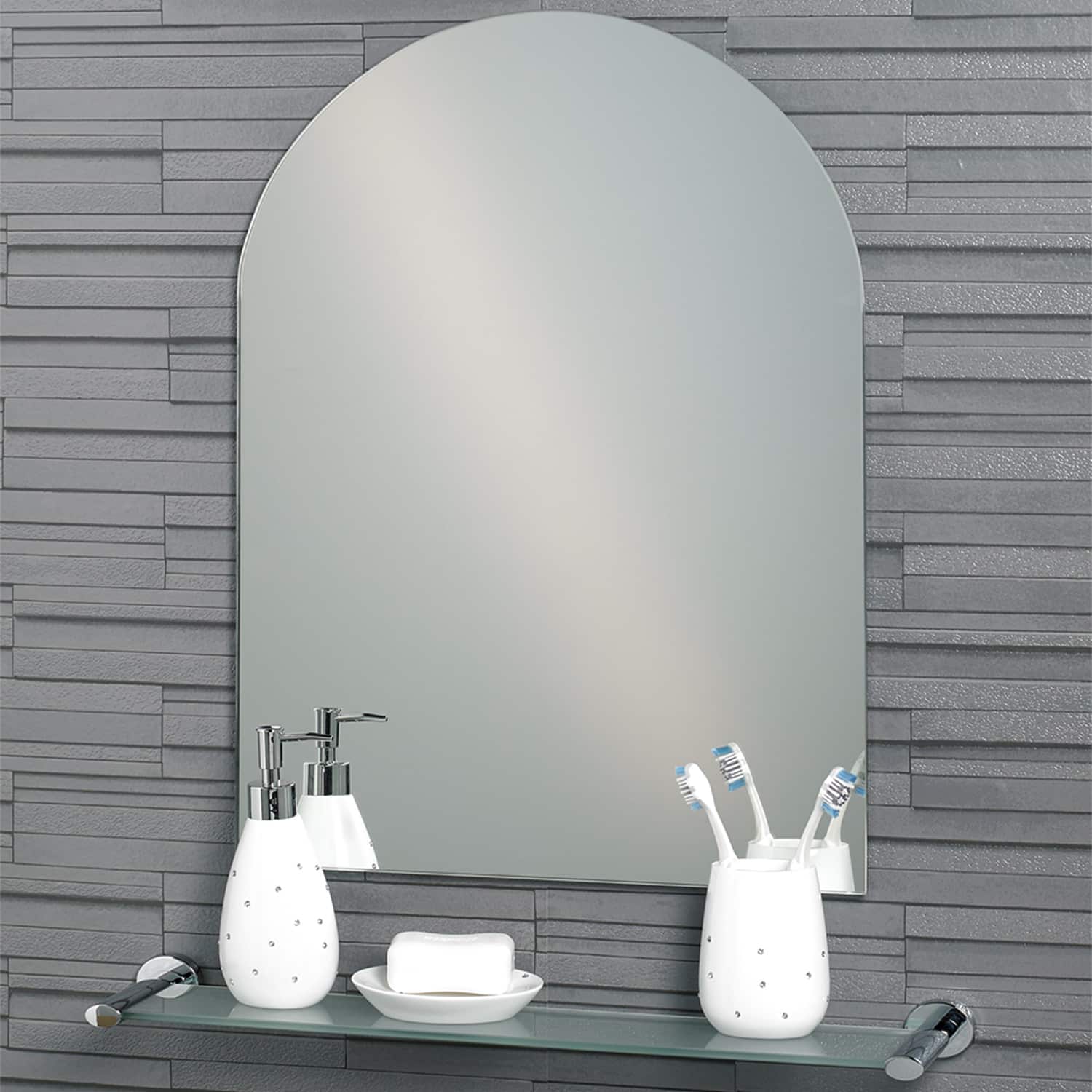 Hampton Large Arched Bathroom Mirror Showerdrape