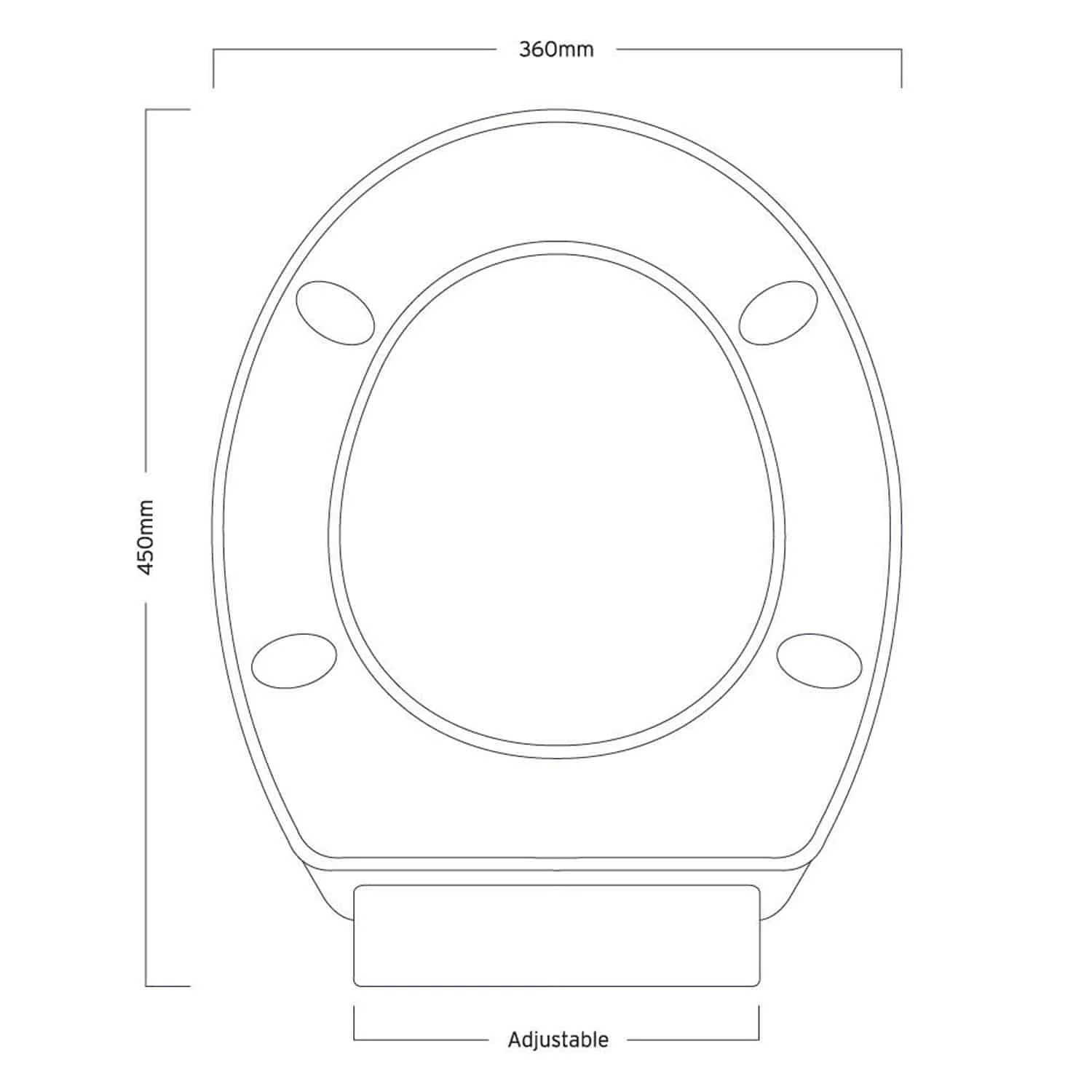 Prima White Soft Close Toilet Seat with Top Fixing and Adjustable