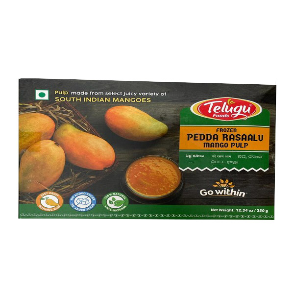 Telugu Pedda Rasalu Mango Pulp 350 Gms Shresta Indian Grocery