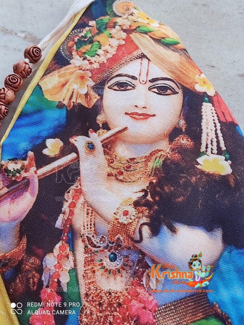 Lord Krishna Digital Print with Beautiful Digital Japa Bead Bag