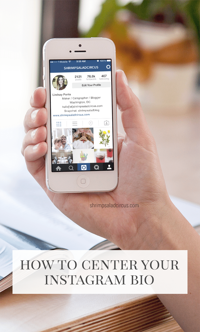 How to Center Your Instagram Bio Shrimp Salad Circus