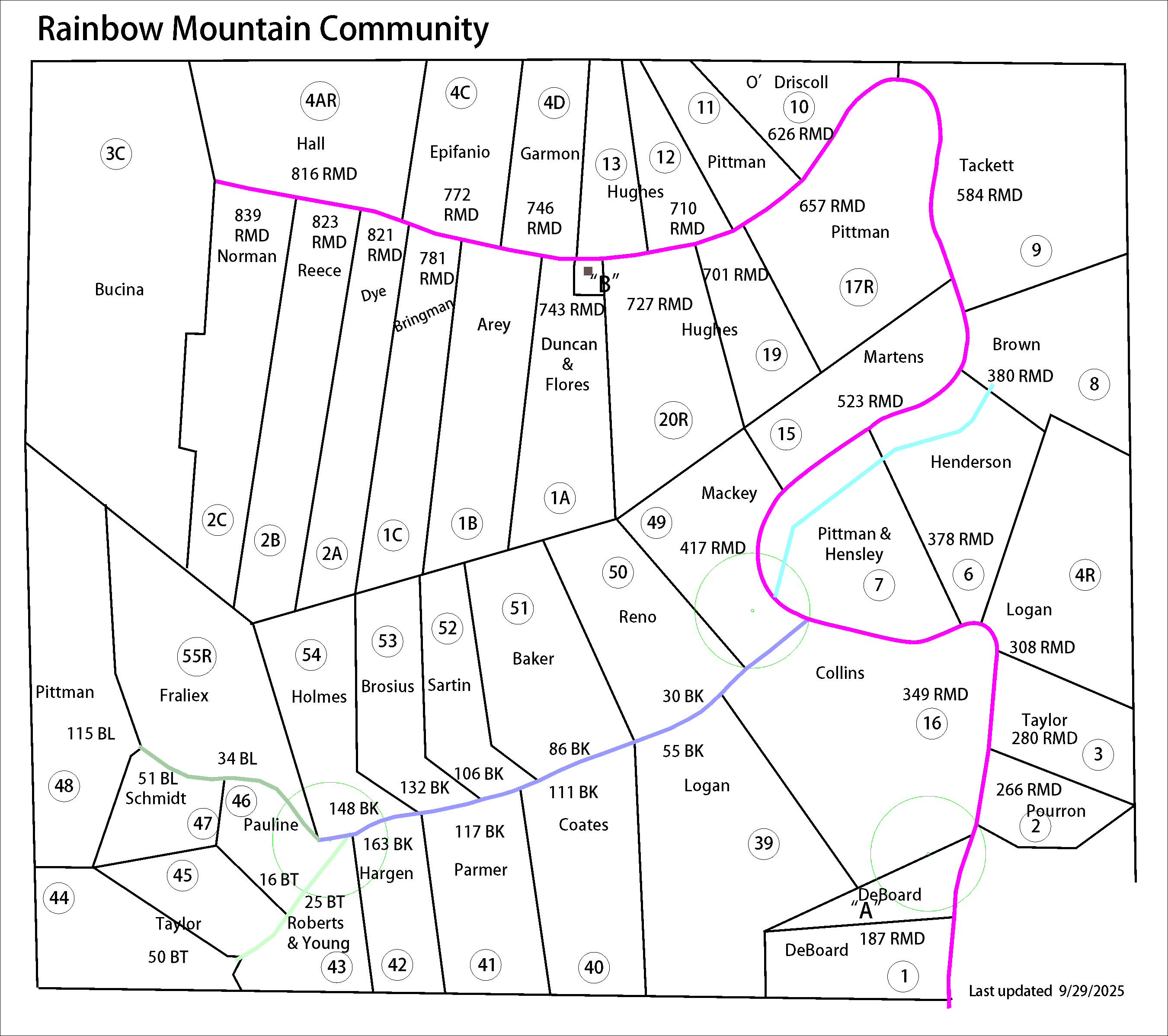 Rainbow Mountain Lot Map