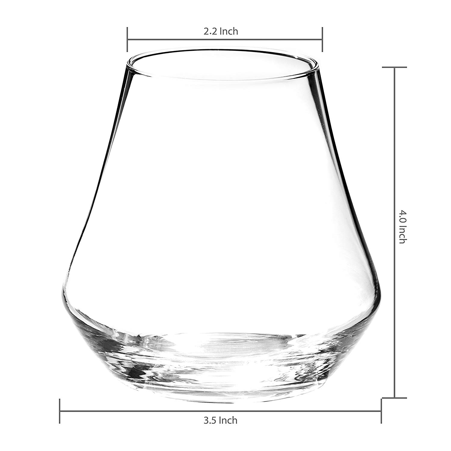 China Clear Crystal Tulip Shaped Whiskey Tasting Snifter Tumbler Glasses Gift Box Set of 4