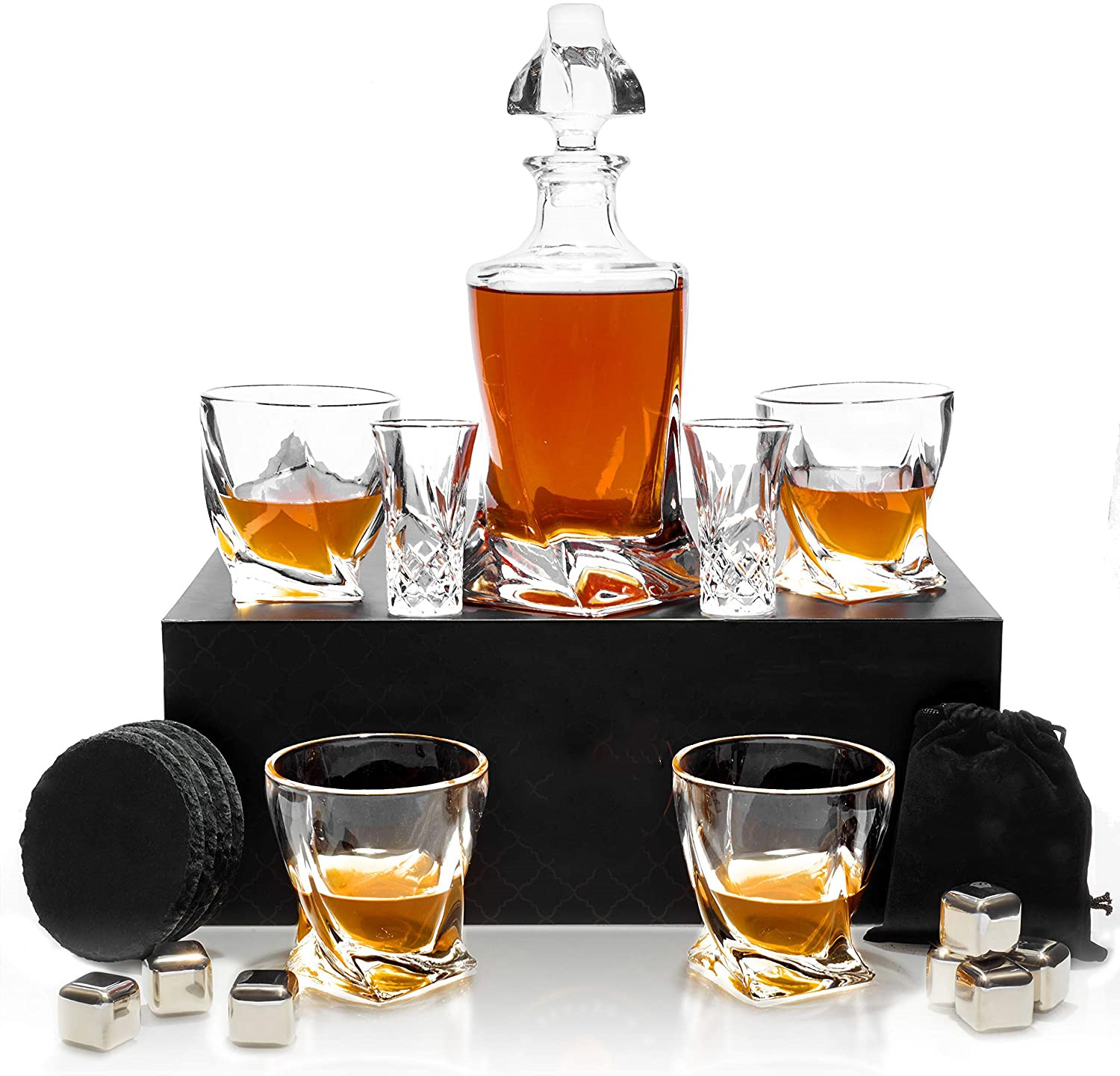 China Whiskey Decanter Twisted Whiskey Glasses Stainless Steel Whisky
