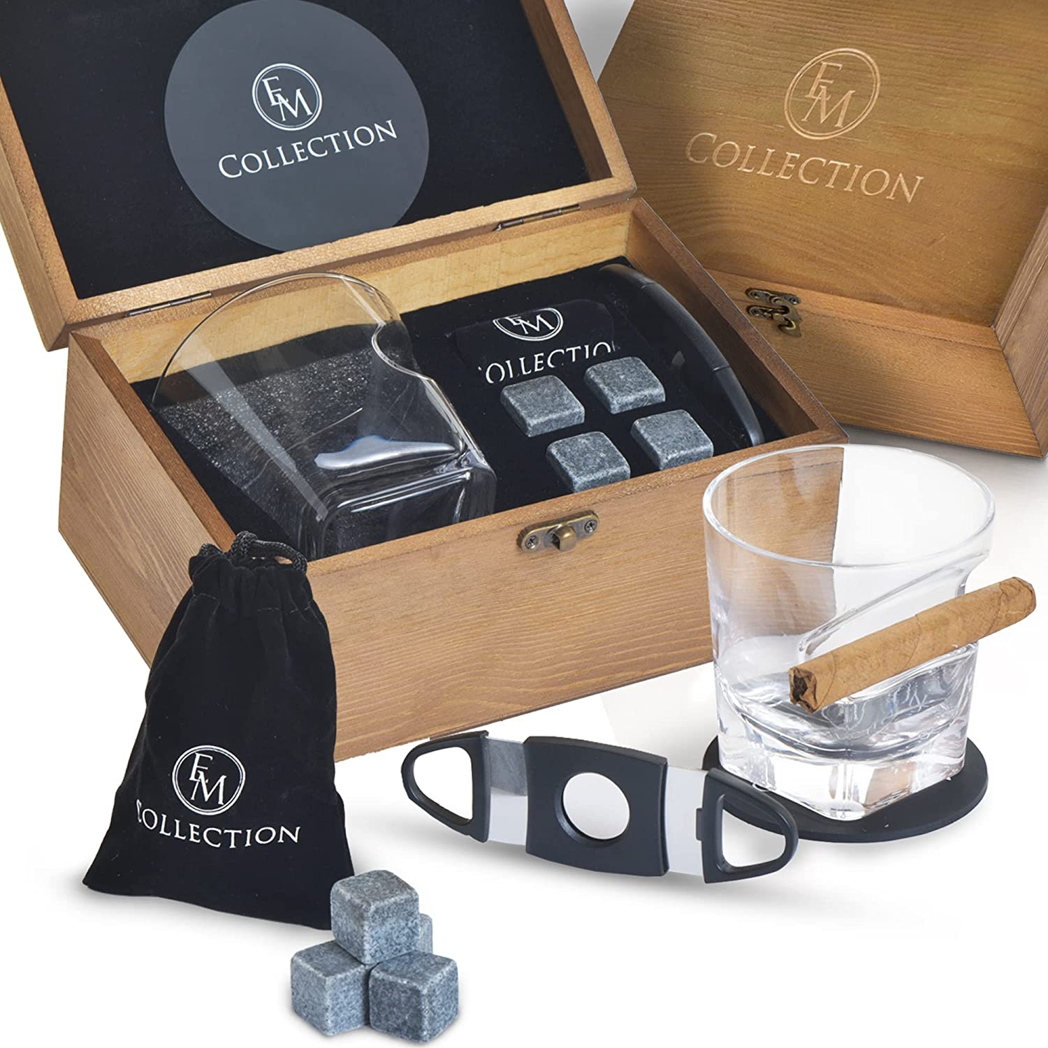 China Cigar wine glass Old Fashioned Glass with 4 Granite Whiskey