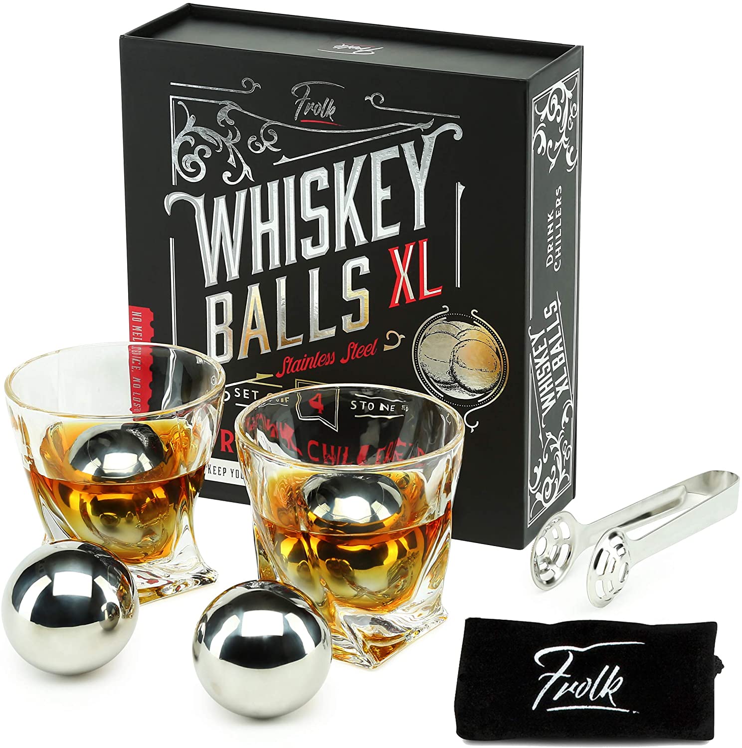 China Custom Stainless Steel whiskey stone Whisky Ice Balls in Luxury