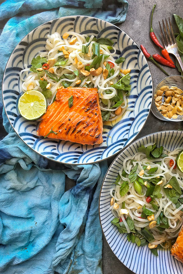 Spicy Asian Salmon Noodle Salad Shutterbean