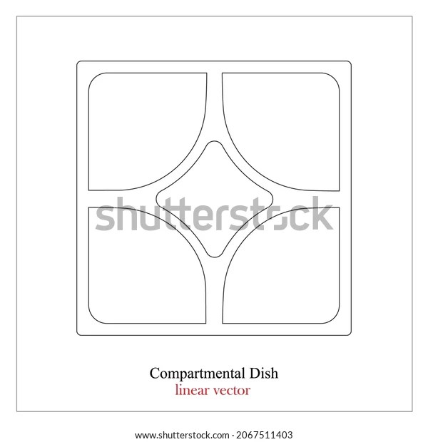 Rectangular Tray Divided Into Sections Laser Stock Vector (Royalty Free