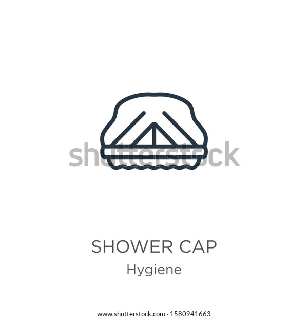 Shower Cap Icon Thin Linear Shower Stock Vector (Royalty Free