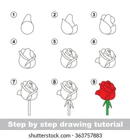 Step By Step Drawing Tutorial Vector Stock Vector (Royalty Free