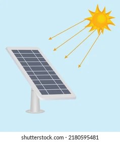 Solar Panel With Sun Rays