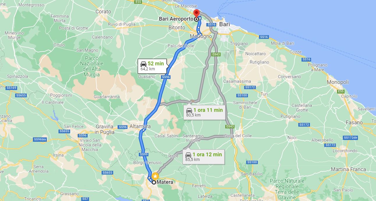 Matera 2 Bari airport Exclusive car rental service